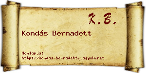 Kondás Bernadett névjegykártya