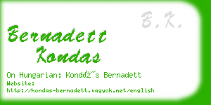 bernadett kondas business card